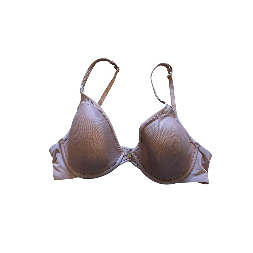 ThirdLove 24/7 Classic Contour Plunge Bra Mauve Purple 34C 1/2 Underwire Mesh